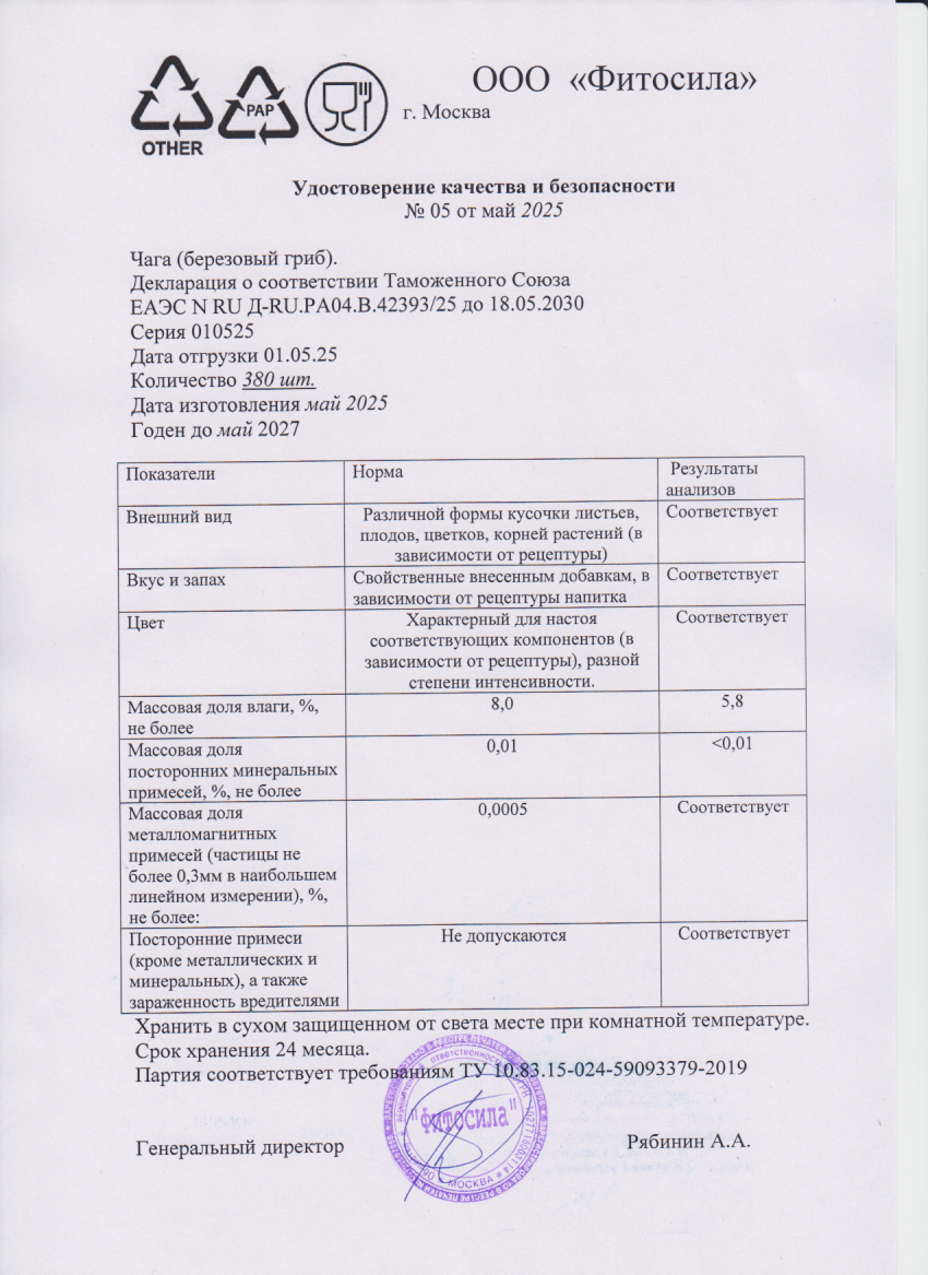 Паспорт №010525